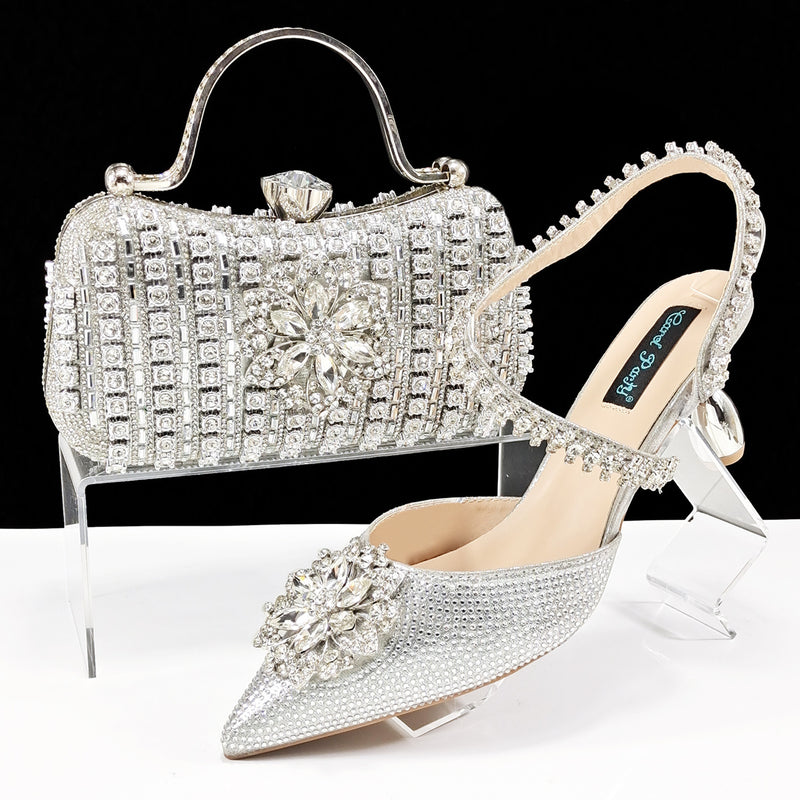 Decorative Ankle Drill Chain With Hard Clutch bag