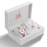 Ladies Rhinestone Memorial Watch Set Jewelry