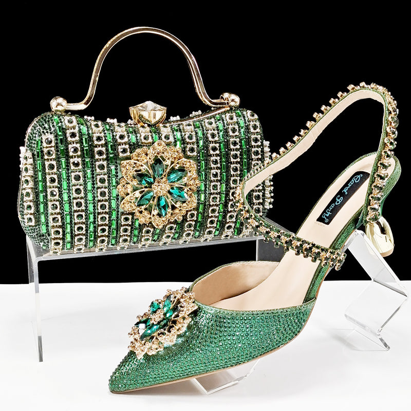 Decorative Ankle Drill Chain With Hard Clutch bag