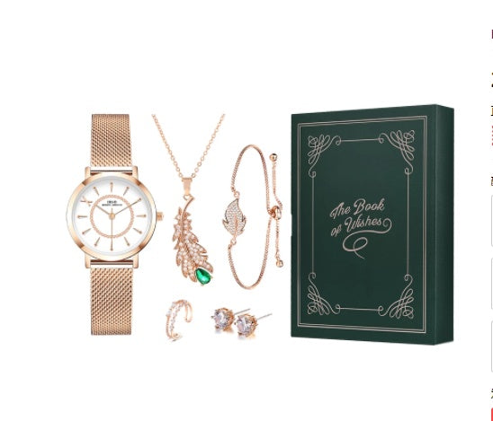 Ladies Set Watch Rhinestone Jewelry