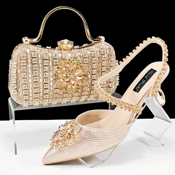 Decorative Ankle Drill Chain With Hard Clutch bag