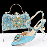 Decorative Ankle Drill Chain With Hard Clutch bag