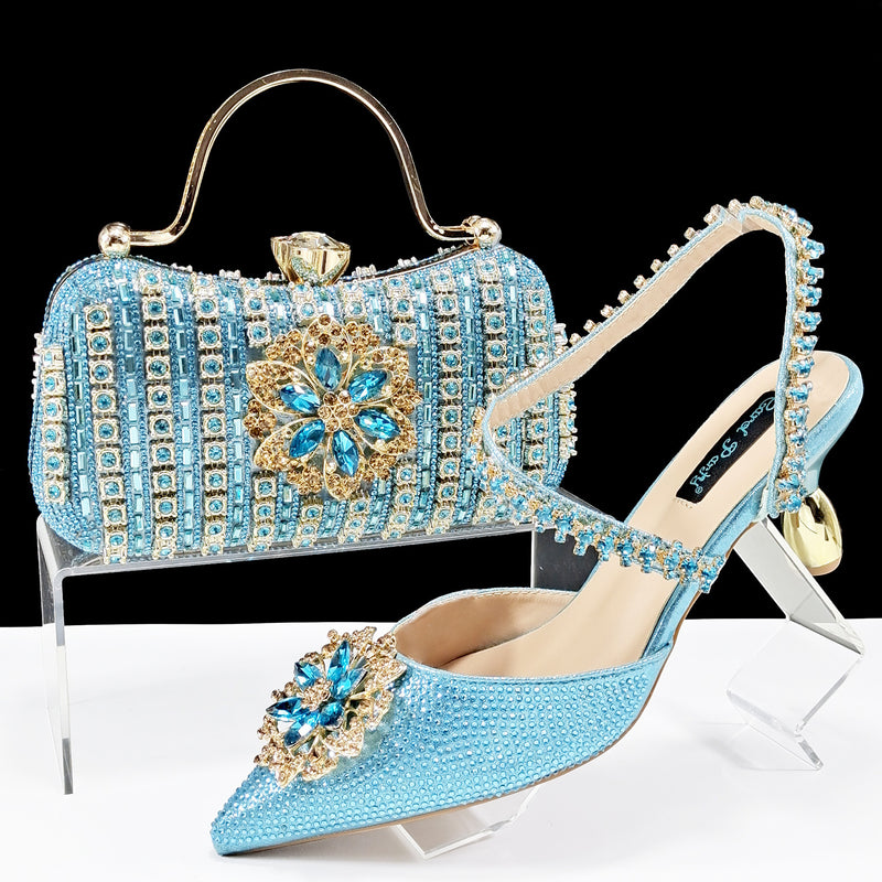 Decorative Ankle Drill Chain With Hard Clutch bag
