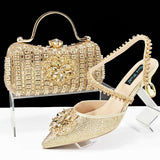 Decorative Ankle Drill Chain With Hard Clutch bag