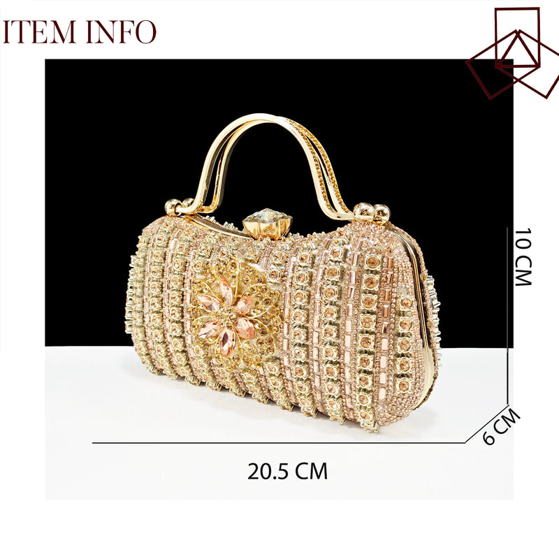 Decorative Ankle Drill Chain With Hard Clutch bag