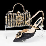 Decorative Ankle Drill Chain With Hard Clutch bag