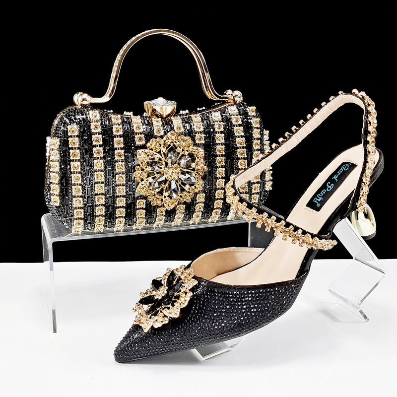 Decorative Ankle Drill Chain With Hard Clutch bag