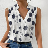 V-neck Casual Printed Tops