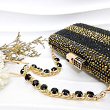 Simple Pointed Striped Delicate Rhinestone Shoe and Bag